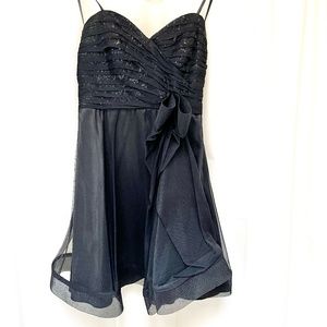 Betsy & Adam strapless black dress